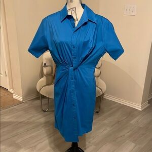 Pastel Short Sleeve Button-Up Dress